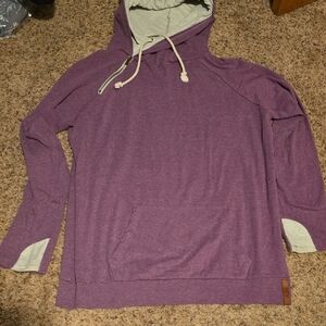 AMPERSAND AVE Purple Hoodie with Cream Accents